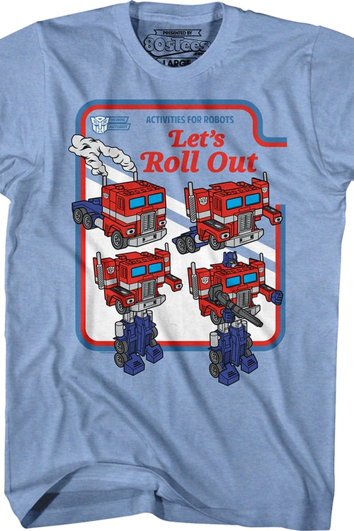 Optimus Prime Let's Roll Out Transformers T-Shirtmain product image