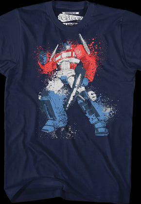 Optimus Prime Paint Splatter Transformers T-Shirt