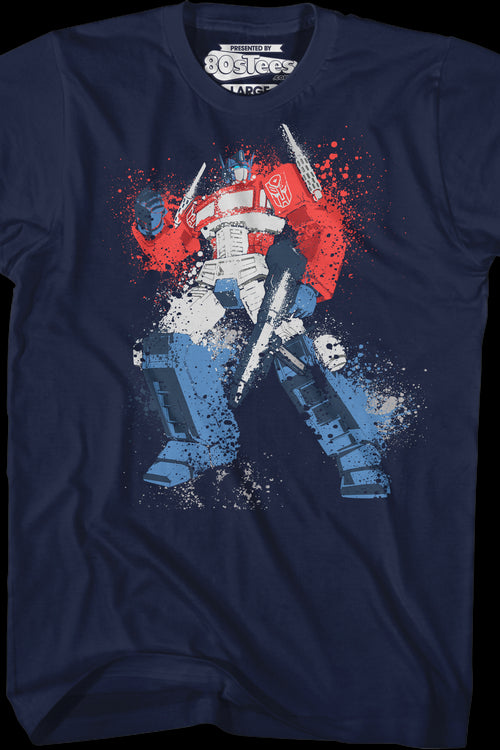 Optimus Prime Paint Splatter Transformers T-Shirtmain product image