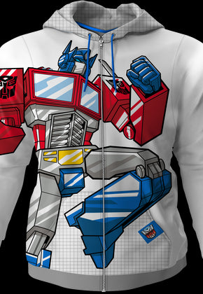 Optimus Prime Transformers Premium Zippered Hoodie