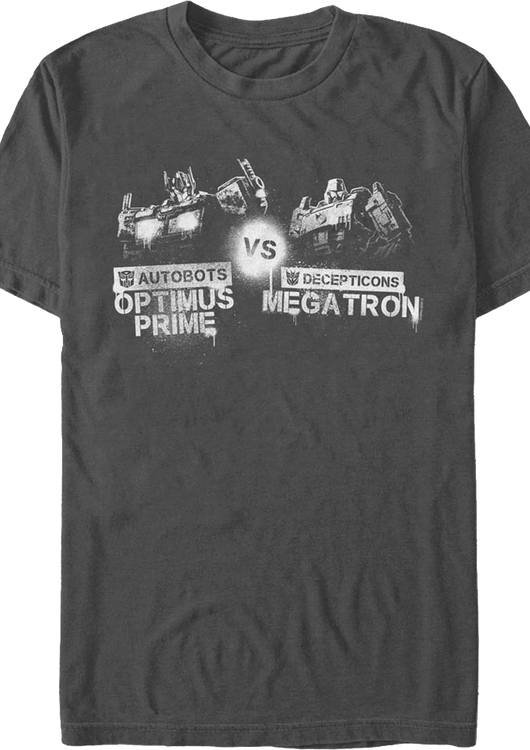 Optimus Prime vs Megatron Transformers T-Shirt - main product image