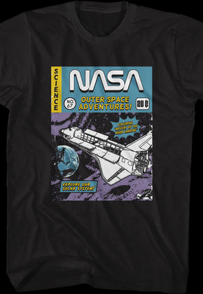 Outer Space Adventures Comic Book Cover NASA T-Shirt