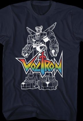 Outlined Defender of the Universe Voltron T-Shirt