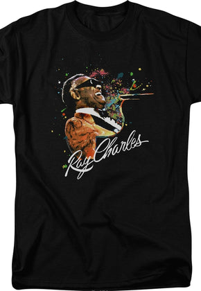 Paint Splatter Ray Charles T-Shirt