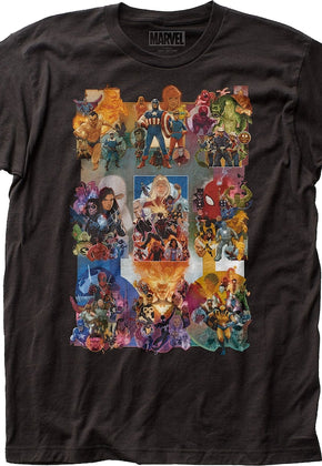 Painted Collages Marvel Comics T-Shirt