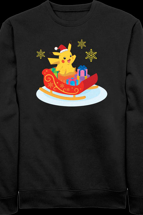 Pikachu Sleigh Ride Pokemon Sweatshirtmain product image