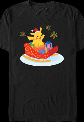 Pikachu Sleigh Ride Pokemon T-Shirt
