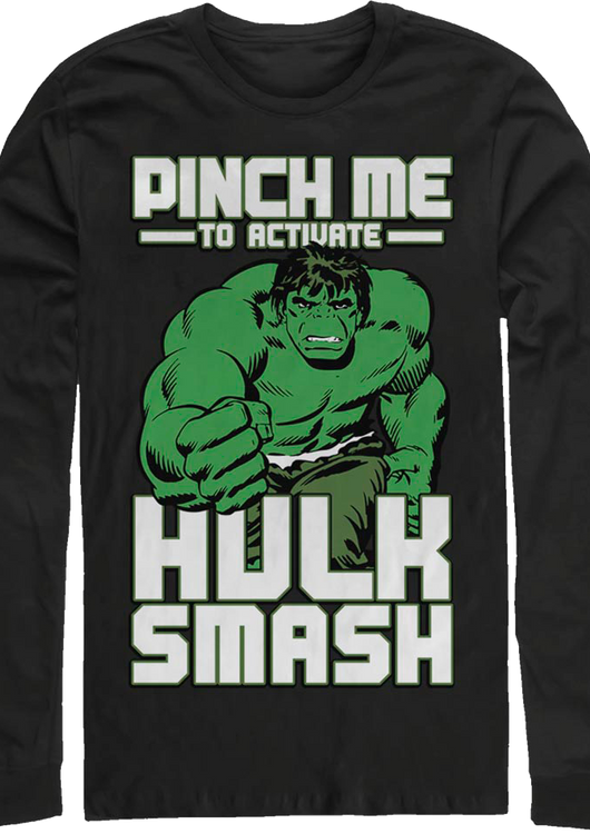 Pinch Me To Activate Hulk Smash Marvel Comics Long Sleeve Shirt - main product image