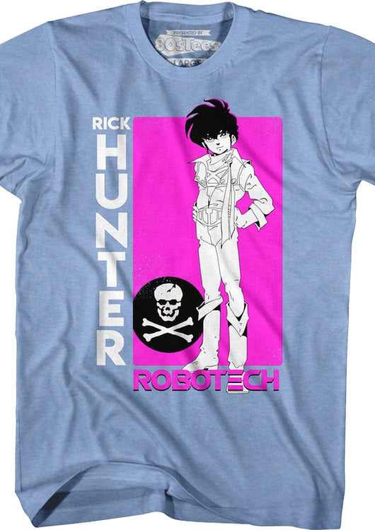 Pink Background Rick Hunter Robotech T-Shirt - main product image