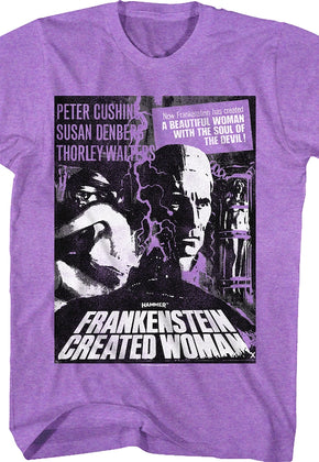 Purple Heather Frankenstein Created Woman Hammer Films T-Shirt
