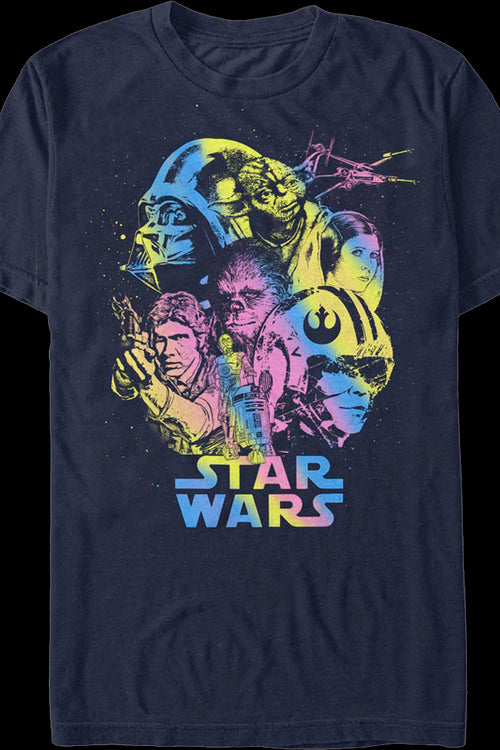 Rainbow Collage Star Wars T-Shirtmain product image