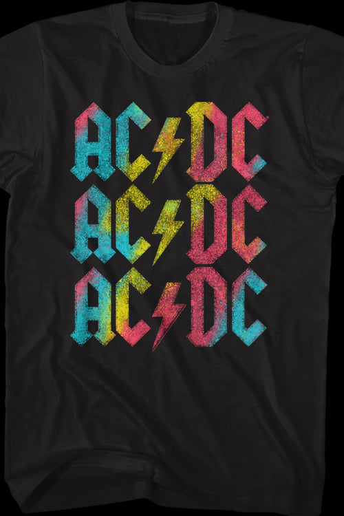 Rainbow Logo ACDC T-Shirt: AC/DC Mens T-Shirt