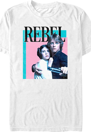 White Rebel Princess Leia Luke Skywalker Star Wars T-Shirt