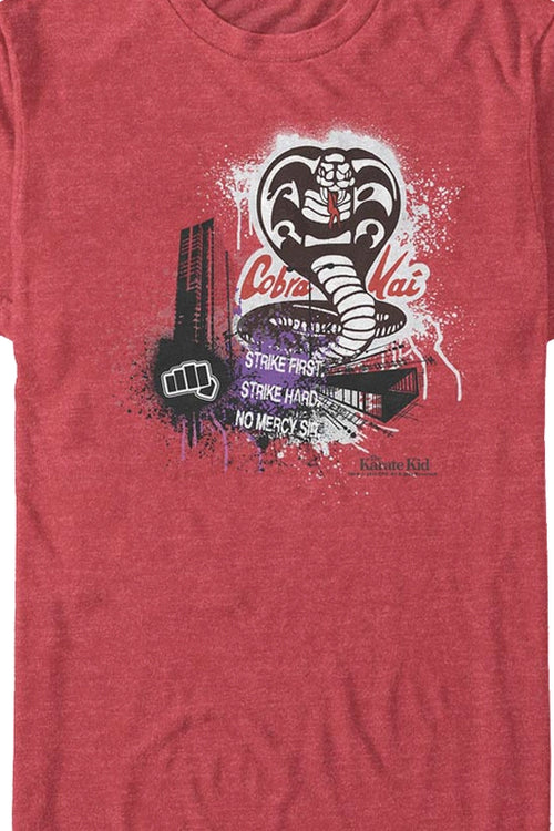 Red Cobra Kai Strike First Strike Hard No Mercy Karate Kid T-Shirtmain product image