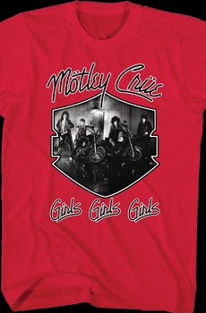 Red Girls Girls Girls Motley Crue T-Shirt