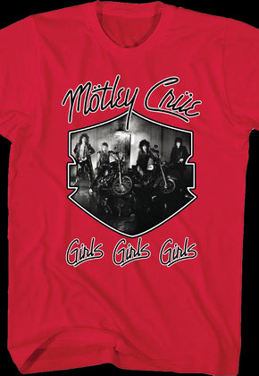 Red Girls Girls Girls Motley Crue T-Shirt