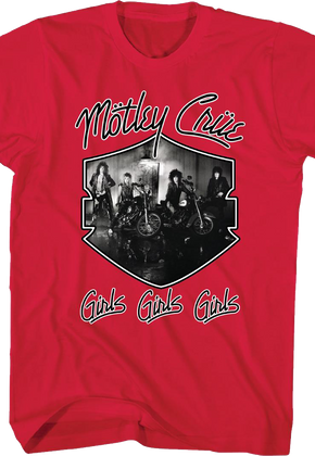 Red Girls Girls Girls Motley Crue T-Shirt