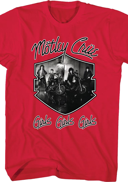 Red Girls Girls Girls Motley Crue T-Shirt - main product image