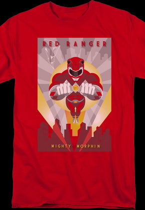 Red Ranger Poster Mighty Morphin Power Rangers T-Shirt