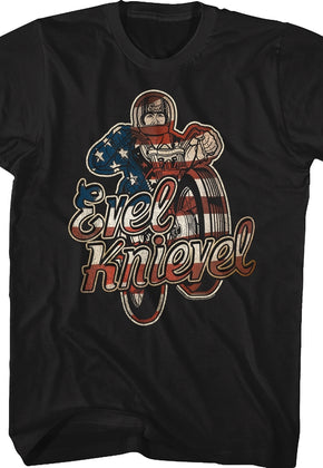 Red White and Blue Evel Knievel T-Shirt