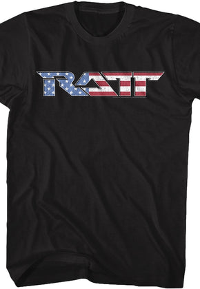 Red White and Blue Logo Ratt T-Shirt