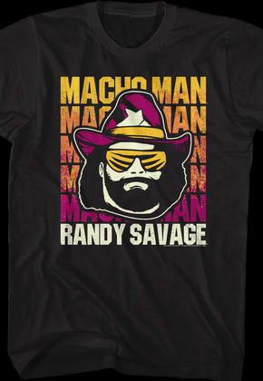 Repeating Macho Man Logo Randy Savage T-Shirt