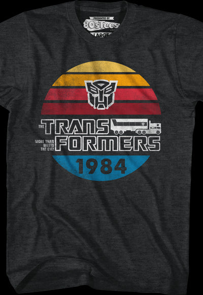 Retro 1984 Stripes Autobots Logo Transformers T-Shirt