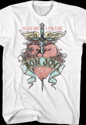 Retro Floral Logo Bon Jovi T-Shirt