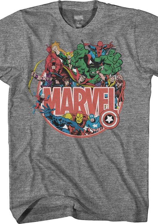 Retro Group Picture Marvel Comics T-Shirt - main product image