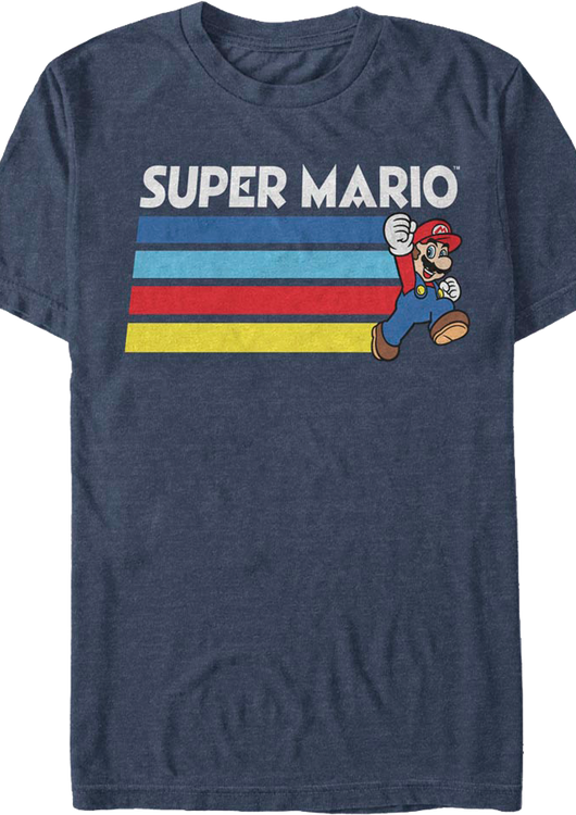 Retro Jump Stripes Super Mario Bros. T-Shirt - main product image