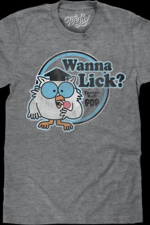 Retro Mr. Owl Wanna Lick? Tootsie Pop T-Shirtmain product image