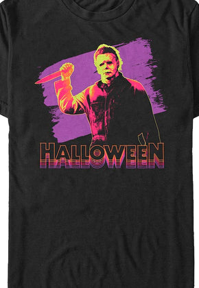 Retro Neon Michael Myers Halloween T-Shirt