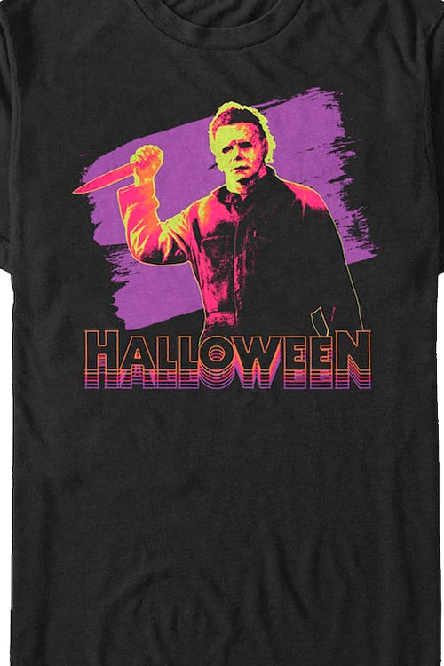 Retro Neon Michael Myers Halloween T-Shirtmain product image