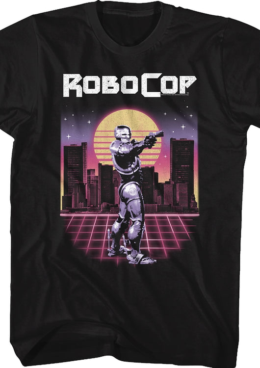 Retro Neon Robocop T-Shirt - main product image