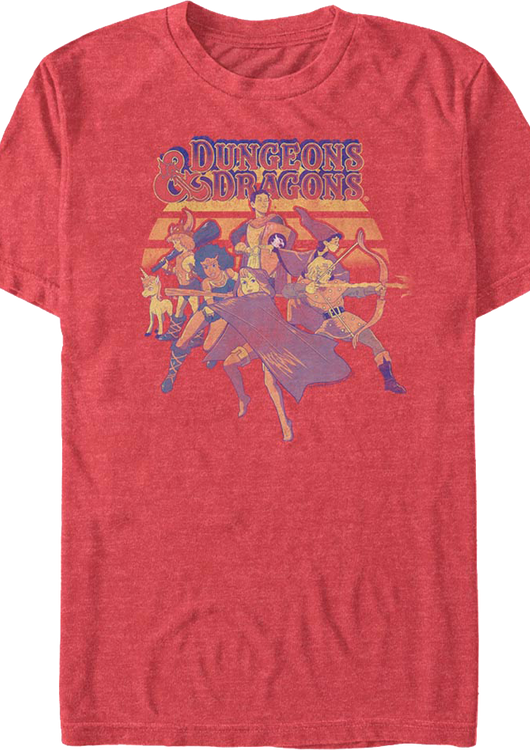Retro Sunset Collage Dungeons & Dragons T-Shirt - main product image