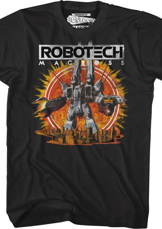 Robotech Macross Explosion T-Shirt: Robotech Mens T-Shirt