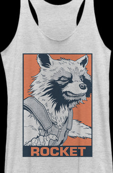 Ladies Rocket Raccoon Pop Art Avengers Endgame Racerback Tank Top