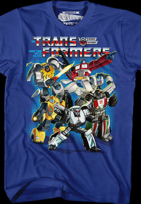 Royal Blue Autobots Collage Transformers T-Shirt