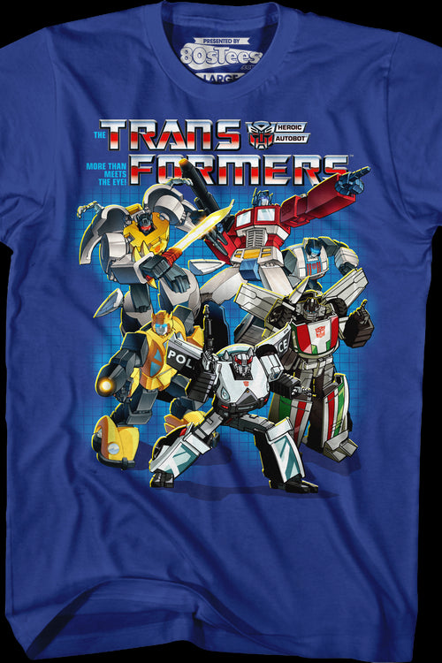 Royal Blue Autobots Collage Transformers T-Shirtmain product image