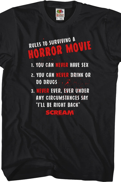 Rules To Surviving A Horror Movie Scream T-Shirtmain product image