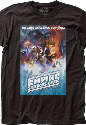 Saga Continues Poster The Empire Strikes Back Star Wars T-Shirt