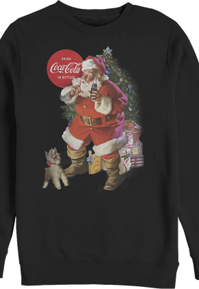 Santa Claus And Puppy Coca-Cola Sweatshirt