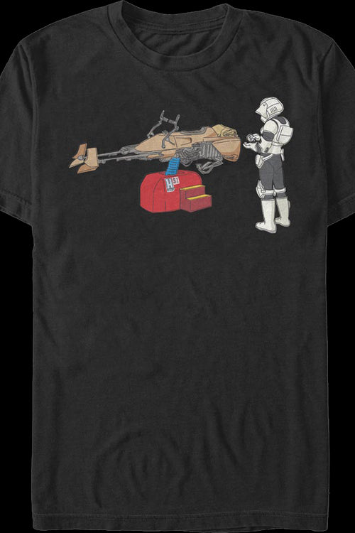 Scout Trooper Coin Operated Bike Ride Star Wars T-Shirtmain product image