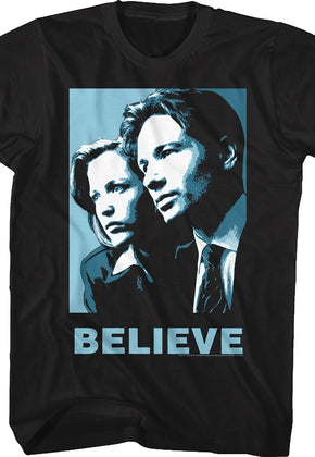 Scully and Mulder Believe X-Files T-Shirt
