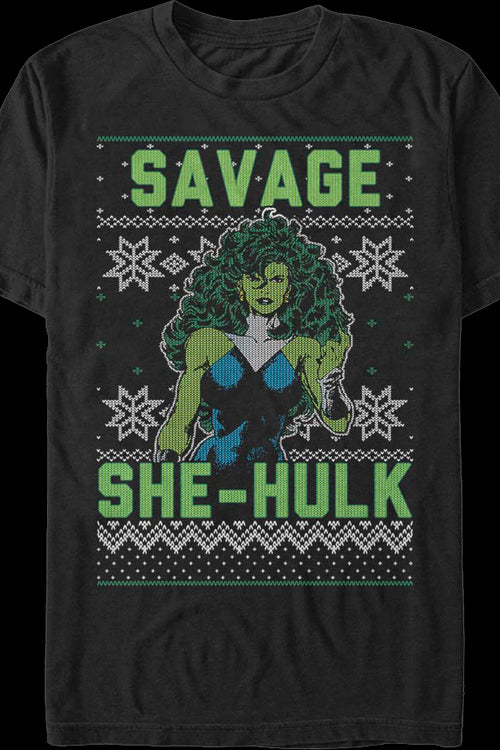She-Hulk Ugly Faux Knit Marvel Comics T-Shirtmain product image