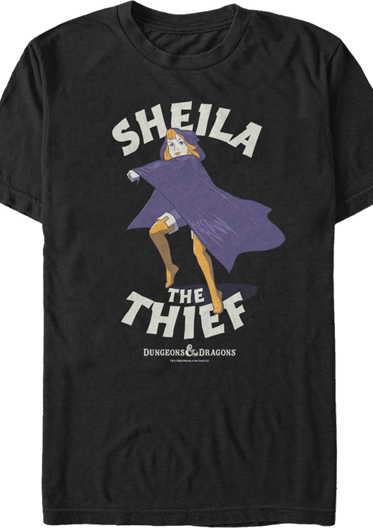 Sheila The Thief Action Pose Dungeons & Dragons T-Shirt - main product image