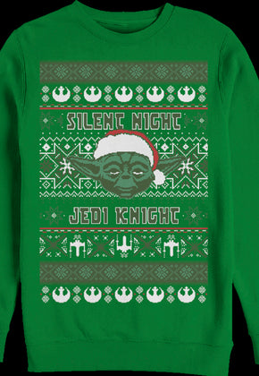 Silent Night Jedi Knight Star Wars Yoda Christmas Sweatshirt