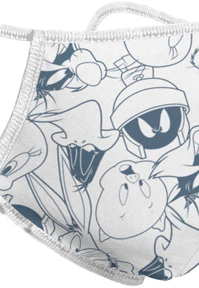 Sketch Collage Looney Tunes Face Mask