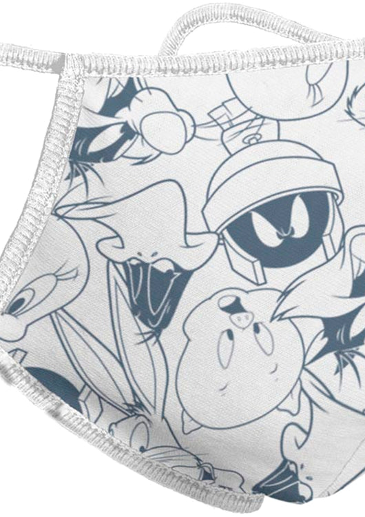 Sketch Collage Looney Tunes Face Mask - main product image