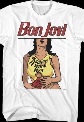 Slippery When Wet Illustration Bon Jovi T-Shirt